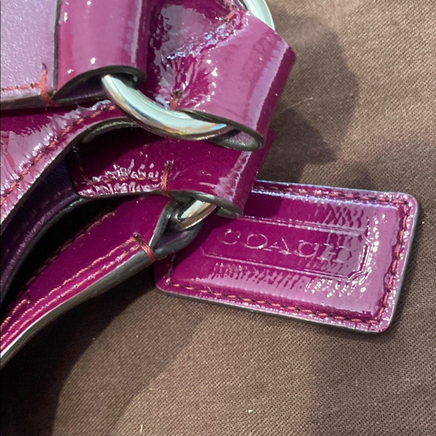 Coach Purple Shoulder Bag with Slouchy Silhouette