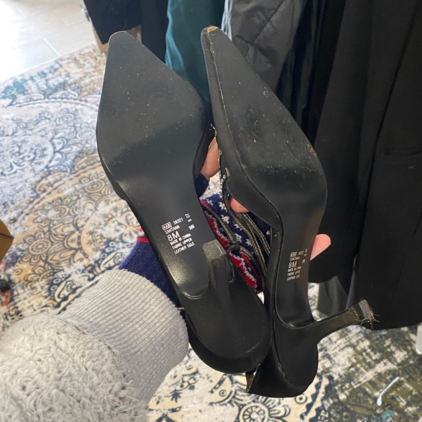 Metaphor Black Studded Heels 8M