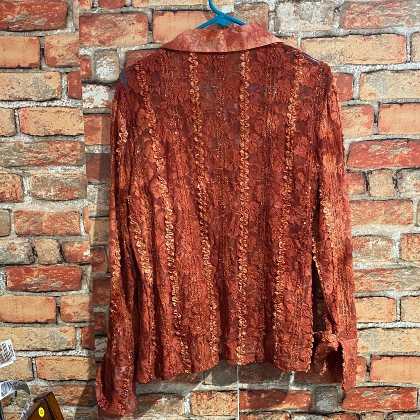 Tribal Rust Lace Blouse with Tank xl