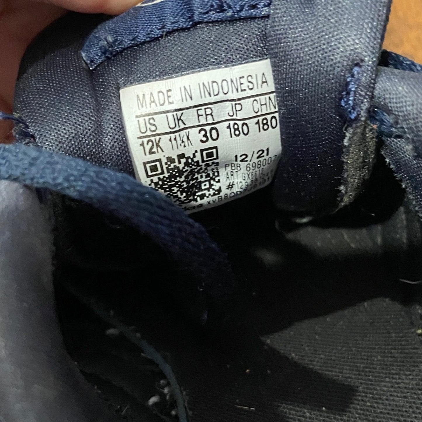 Adidas Kids Dark Blue and White Sneakers