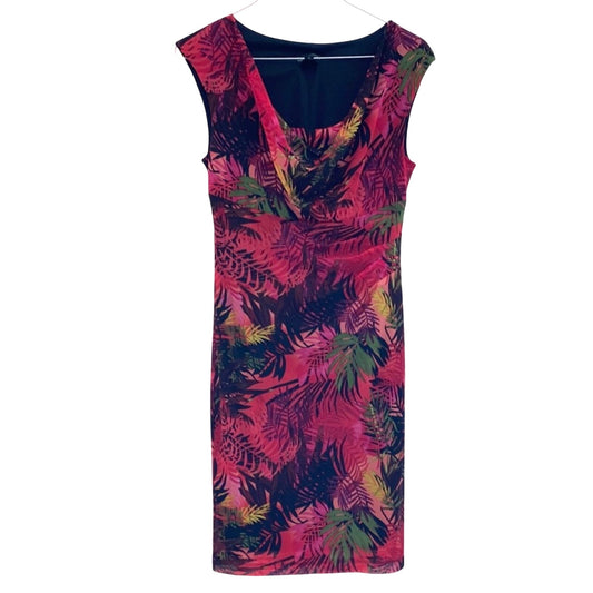 Connected Apparel Pink V-Neck Sheath Midi Dress 10