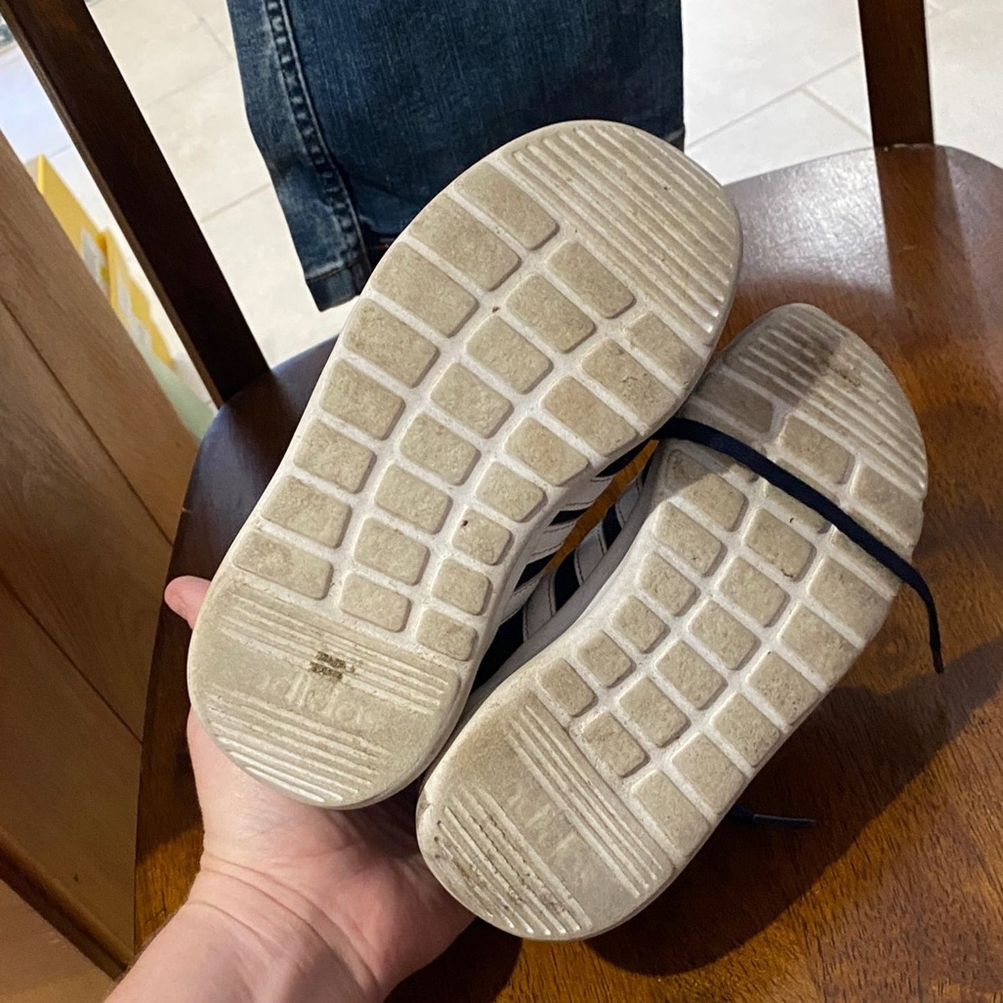 Adidas Kids Dark Blue and White Sneakers