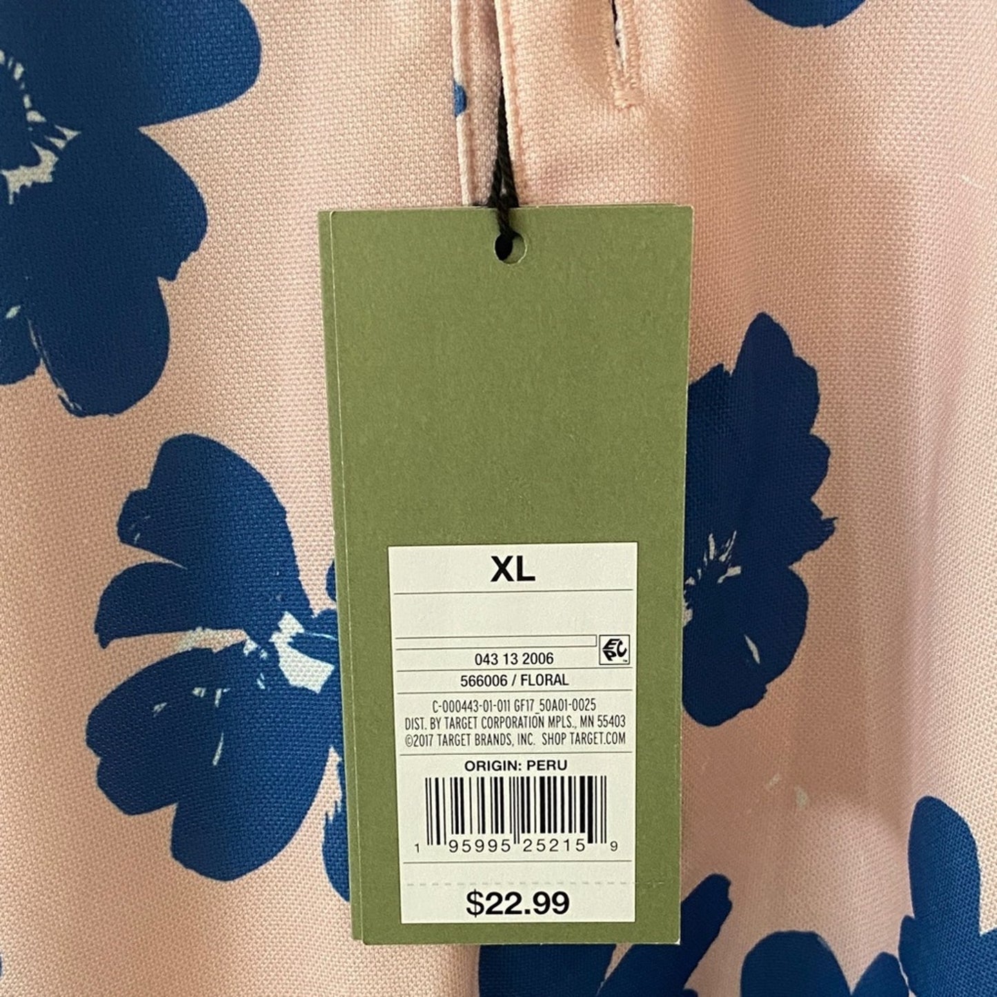 Goodfellow & Co Pink and Blue Floral Polo Shirt XL