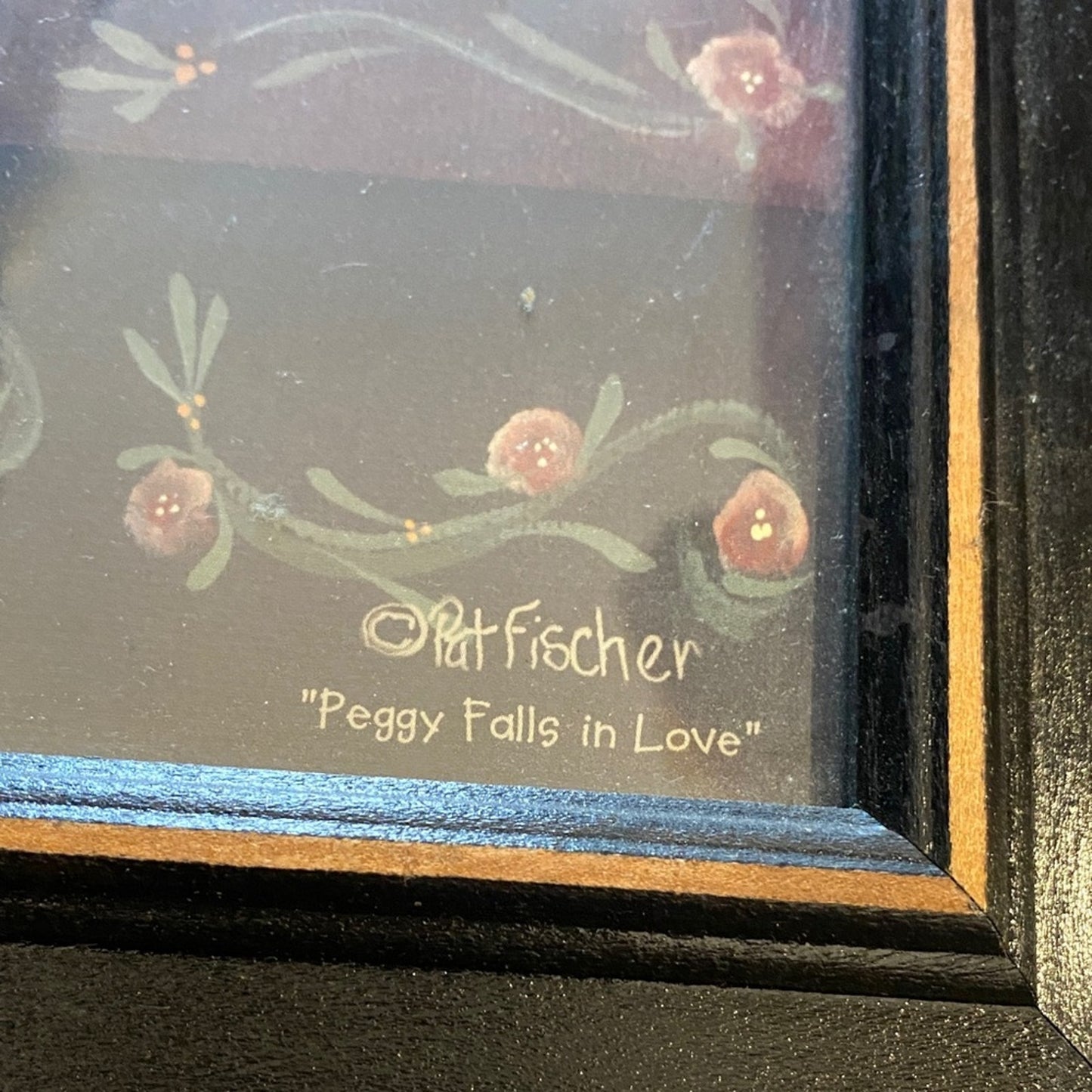 Framed Folk Art Print with Black Frame 12.5 X 10.5"