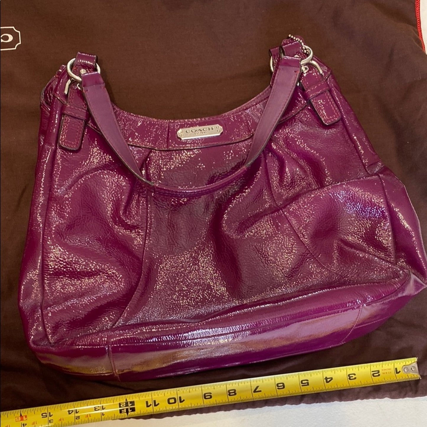 Coach Purple Shoulder Bag with Slouchy Silhouette