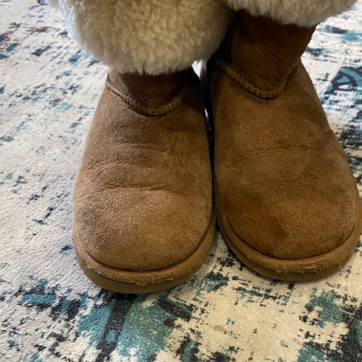 UGG Brown and Cream Sheepskin Boots