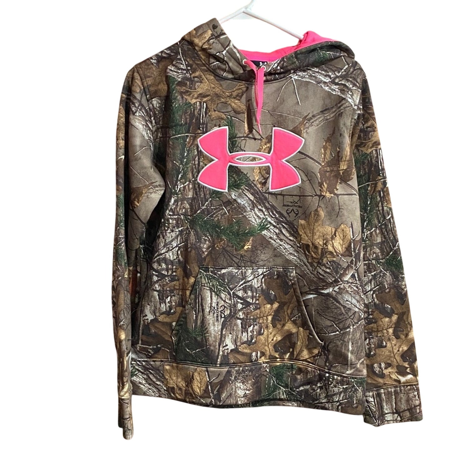 Under Armour Women's Pink Logo Camo Hoodie M