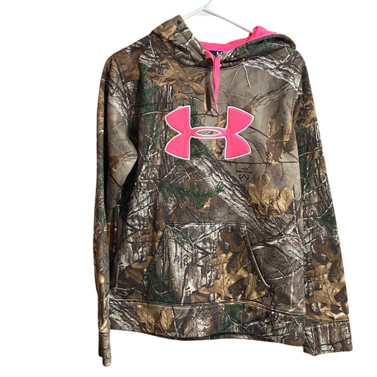 Under Armour Women's Pink Logo Camo Hoodie M